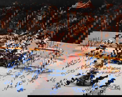 1980 Team USA Miracle on Ice Signed 16x20 Photo with Beckett Hologram: 1980 Team USA Miracle on Ice Signed 16x20 Photo with Beckett Hologram Celebrate the iconic moment of the 1980 Winter Olympics with this autographed 16x20 photo featuring the legendary Team USA players