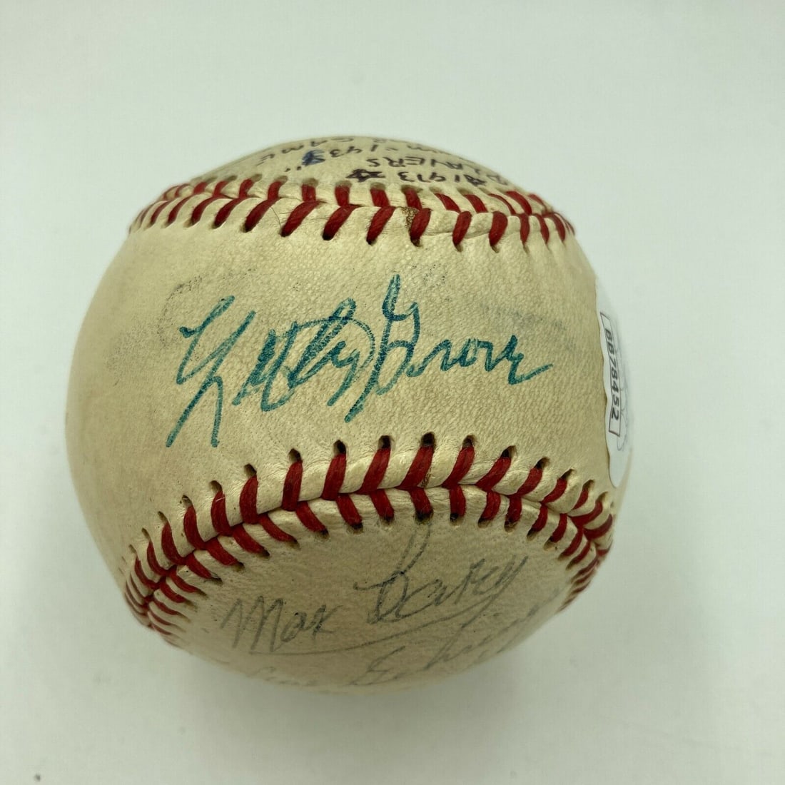 1933 All Star Game Team Signed Baseball with 14 Legends JSA COA: 1933 All Star Game Team Signed Baseball with 14 Legends JSA COA Celebrate baseball history with this authentic 1933 Inaugural First Ever All Star Game Team Signed Baseball. This unique collectible fea
