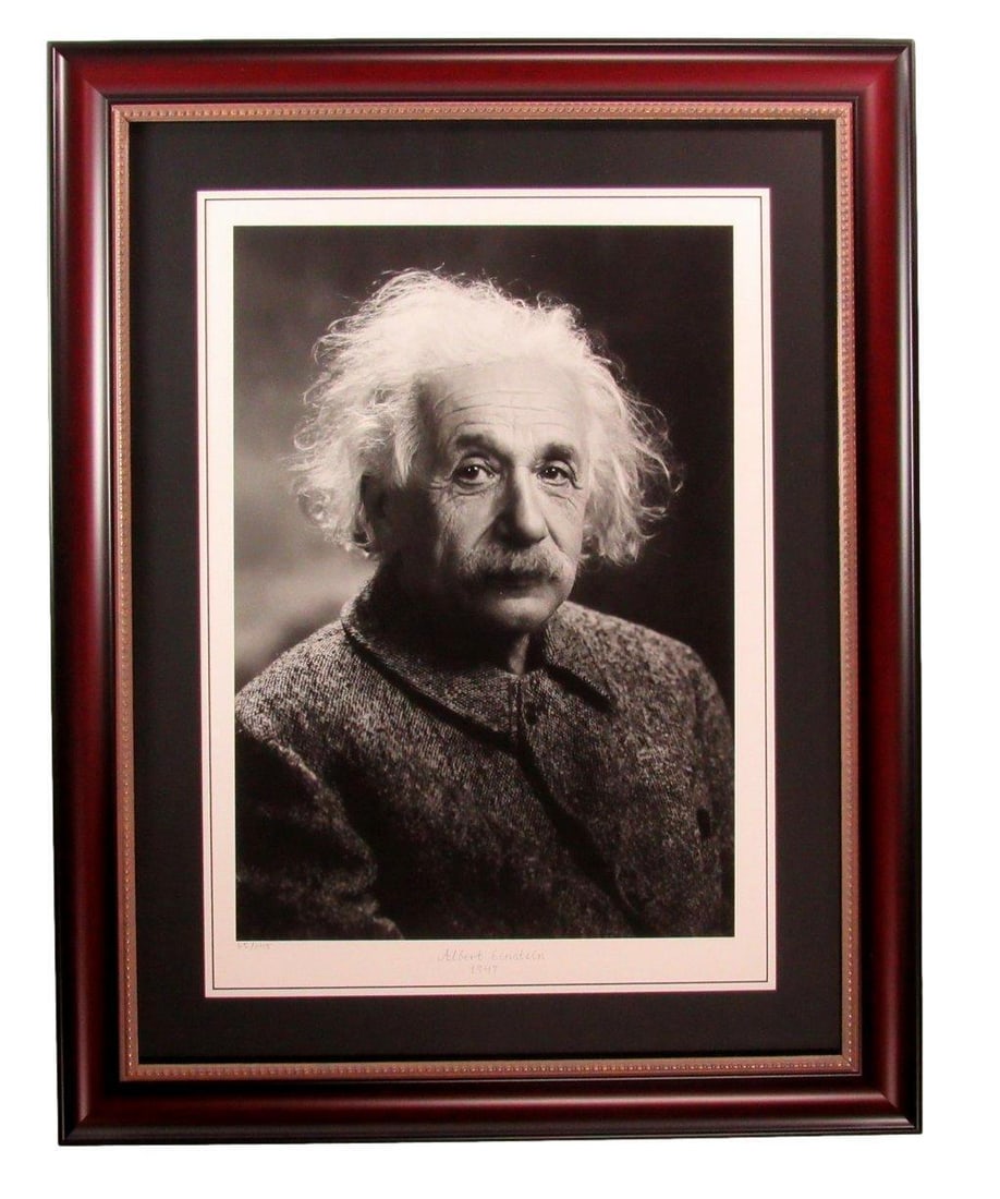 Albert Einstein Limited Edition Lithographic Print Framed 16x23 with Certificate of Authenticity: Albert Einstein Limited Edition Lithographic Print Framed 16x23 with Certificate of Authenticity This exquisite Albert Einstein Fine Art Lithographic Limited Numbered Print is a stunning tribute to on