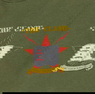 Vintage 1982 The Clash Combat Rock Tour Shirt Green 100% Cotton: Vintage 1982 The Clash Combat Rock Tour Shirt Green 100% Cotton Step into the world of punk rock with this original vintage 1982 The Clash Combat Rock Tour Shirt. This authentic piece captures the