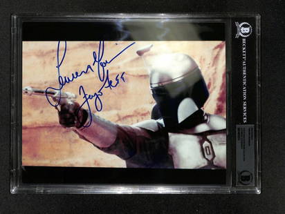Temuera Morrison Jango Fett Signed 8x10 Photo Beckett Authenticated: Temuera Morrison Jango Fett Signed 8x10 Photo Beckett Authenticated This is an authentic autographed color 8x10 photograph of Temuera Morrison as Jango Fett from Star Wars: Attack of the Clones. The
