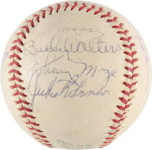 Jackie Robinson Paul Waner Signed Baseball 1962 Old Timers Day PSA LOA: Jackie Robinson Paul Waner Signed Baseball 1962 Old Timers Day PSA LOA This official American League baseball is a remarkable piece of baseball history, signed by fourteen Major League legends during
