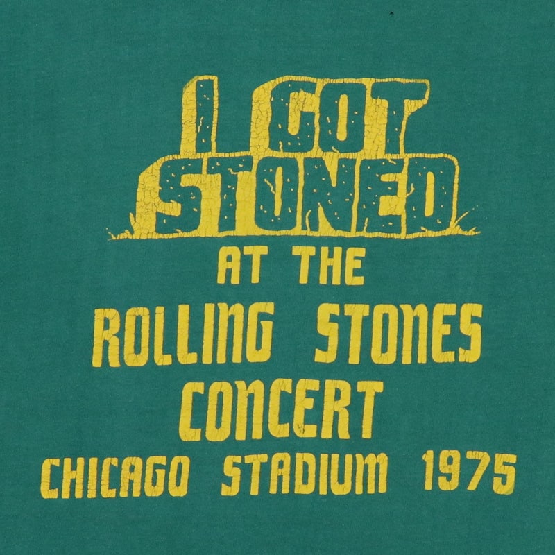 Vintage 1975 Rolling Stones I Got Stoned Chicago Concert Shirt Green Cotton: Vintage 1975 Rolling Stones I Got Stoned Chicago Concert Shirt Green Cotton Embrace the spirit of rock 'n' roll with this original vintage 1975 Rolling Stones 'I Got Stoned' Chicago Concert Shirt. Thi