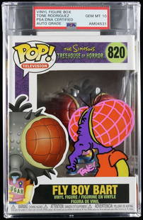 Tone Rodriguez Signed Funko Pop #820 PSA/DNA The Simpsons Fly Boy B: Tone Rodriguez Signed Funko Pop #820 PSA/DNA The Simpsons Fly Boy B This Funko Pop figure, numbered #820, features the signature of artist Tone Rodriguez, known for his work on The Simpsons. The autog