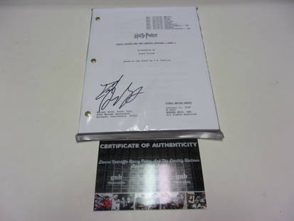 Daniel Radcliffe Signed Harry Potter Deathly Hallows Script with COA: Daniel Radcliffe Signed Harry Potter Deathly Hallows Script with COA This is an original signed movie script of "Harry Potter and the Deathly Hallows" by Daniel Radcliffe. The script comes with a Cert