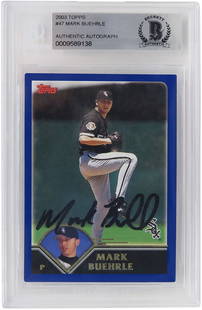 Mark Buehrle Signed 2003 Topps Baseball Card #47 Beckett Authentic: Mark Buehrle Signed 2003 Topps Baseball Card #47 Beckett Authentic This is a Mark Buehrle autographed 2003 Topps baseball card, numbered #47, featuring the Chicago White Sox. The card is an original