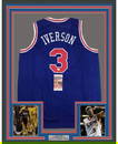 Framed Autographed Allen Iverson 76ers Jersey with JSA COA