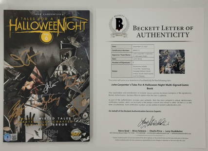 Signed John Carpenter Tales For a Halloween Night Book with Beckett COA: Signed John Carpenter Tales For a Halloween Night Book with Beckett COA This is an original copy of "Tales For a Halloween Night," signed by renowned filmmaker John Carpenter. The book includes an aut