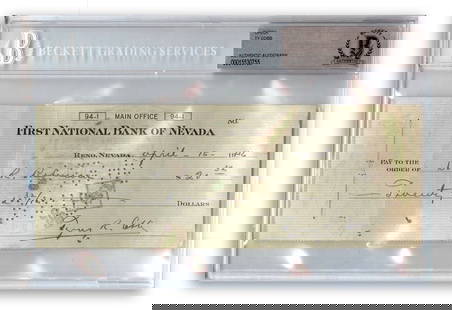 Ty Cobb Autographed Bank Check Detroit Tigers 6x9 Beckett Certified: Ty Cobb Autographed Bank Check Detroit Tigers 6x9 Beckett Certified This is an original bank check signed by the legendary baseball player Ty Cobb, known for his remarkable career with the Detroit Tig