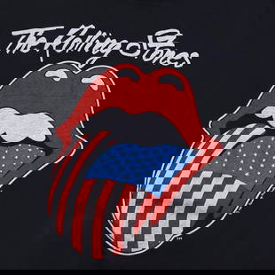 1981 Rolling Stones Vintage Tour Shirt Black Cotton Large: 1981 Rolling Stones Vintage Tour Shirt Black Cotton Large Step back in time with this original vintage 1981 Rolling Stones North American Tour Shirt. A genuine piece of rock history, this shirt featur