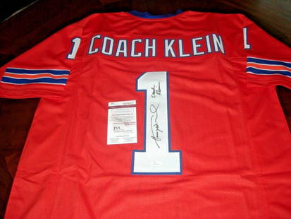Henry Winkler Signed Waterboy Coach Klein Jersey JSA COA NFL: Henry Winkler Signed Waterboy Coach Klein Jersey JSA COA NFL This original signed jersey features Henry Winkler as Coach Klein from the iconic film 'The Waterboy.' A must-have for football fans and co