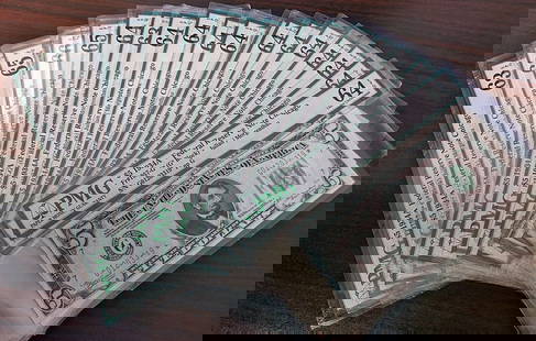 1934-A $5 Federal Reserve Notes Chicago 19pc Set PMG Gem 63-66: 1934-A $5 Federal Reserve Notes Chicago 19pc Set PMG Gem 63-66 This offering features a collection of 19 pieces of the 1934-A $5 Federal Reserve Note from the Chicago district, all graded as Gem 63-66
