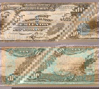 1902 PB $10 National Bank Note Emlenton PA First NB Uncertified: 1902 PB $10 National Bank Note Emlenton PA First NB Uncertified This is a $10 1902 PB National Bank Note from the First National Bank of Emlenton, PA. The note is classified as Very Good, indicating i