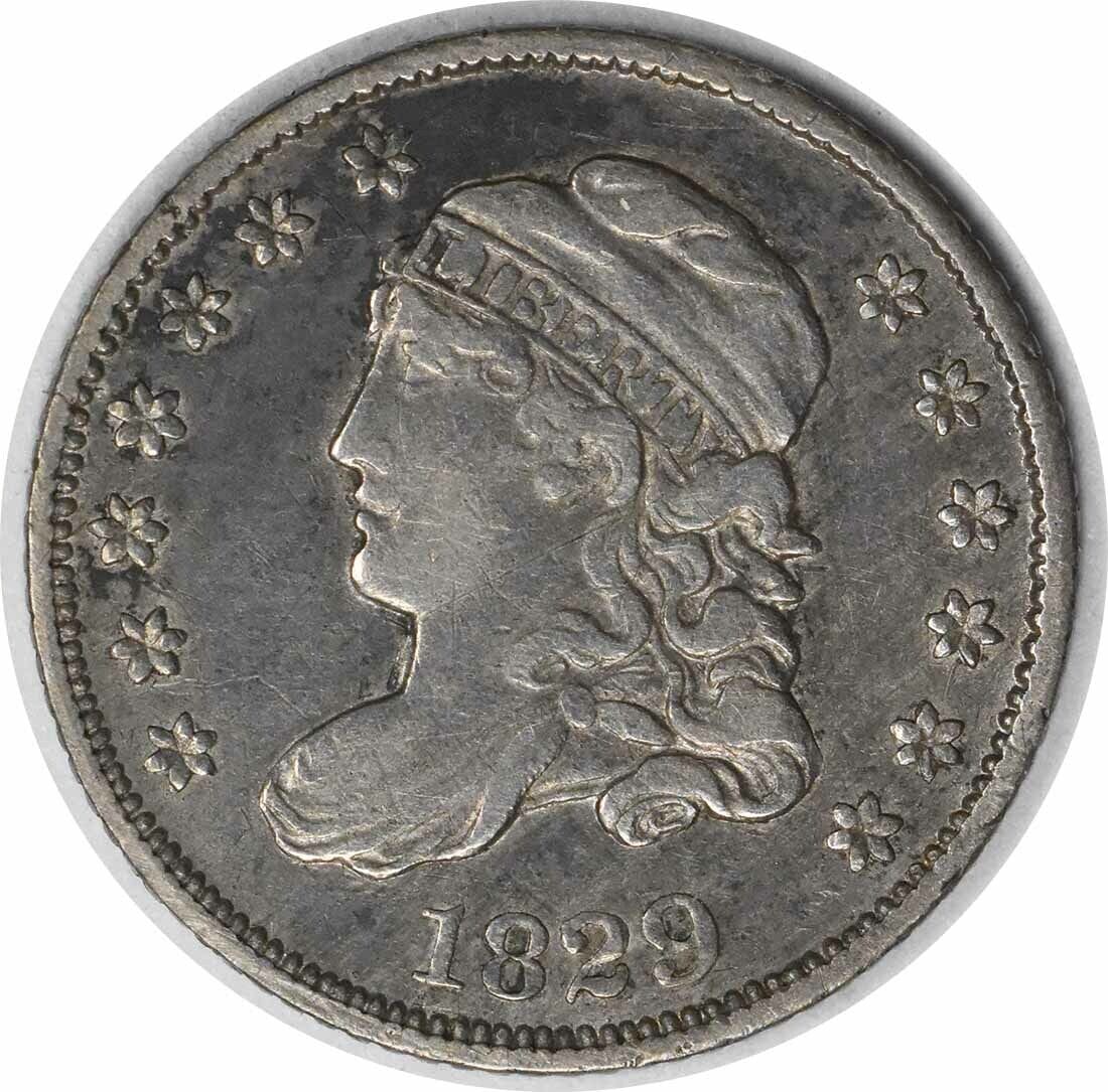 1829 Capped Bust Silver Half Dime XF Uncertified Philadelphia Mint: 1829 Capped Bust Silver Half Dime XF Uncertified Philadelphia Mint This 1829 Bust Silver Half Dime features the classic Capped Bust design and is a noteworthy addition for any numismatic collection. I