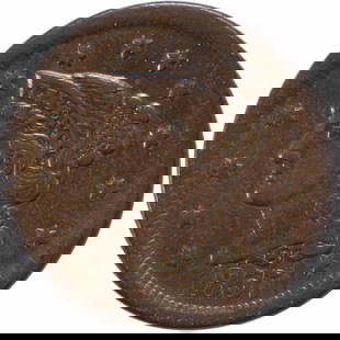 1857 Large Cent AU Braided Hair Coin Philadelphia Mint: 1857 Large Cent AU Braided Hair Coin Philadelphia Mint This 1857 Large Cent features a large date and is classified as AU (About Uncirculated). The coin was minted in Philadelphia and showcases the Br