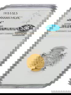 1915-S $2.50 Panama-Pacific Gold Coin NGC MS64 Classic Commemorative: 1915-S $2.50 Panama-Pacific Gold Coin NGC MS64 Classic Commemorative This 1915-S $2.50 Panama-Pacific gold coin is a classic commemorative piece certified by NGC with a grade of MS64. Struck in San Fr