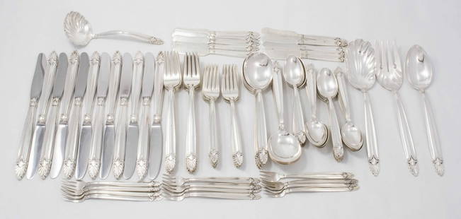 Empress Sterling Silver 100 Piece Flatware Set for 12 by International Silver: Empress Sterling Silver 100 Piece Flatware Set for 12 by International Silver Experience the elegance of the Empress by International Sterling Silver flatware set, a classic addition to your dining co
