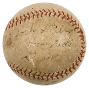 Unique 1940 Josh Gibson Single Signed Baseball PSA JSA COA Homestead Grays: Unique 1940 Josh Gibson Single Signed Baseball PSA JSA COA Homestead Grays This extraordinary 1940 Josh Gibson single signed Official Wilson Negro League Game Baseball is a rare artifact from the hist