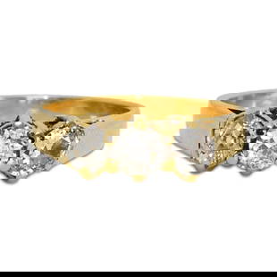 18K Yellow Gold Vintage Cocktail Ring with 0.83 Carats Old Euro Diamonds: 18K Yellow Gold Vintage Cocktail Ring with 0.83 Carats Old Euro Diamonds This exquisite vintage cocktail ring showcases a brilliant arrangement of old Euro cut diamonds, totaling 0.83 carats. Crafted