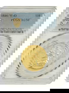 1846 Liberty Head $10 Coin PCGS AU50 New Orleans Mint Anomaly: 1846 Liberty Head $10 Coin PCGS AU50 New Orleans Mint Anomaly This 1846 Liberty Head $10 coin, certified by PCGS with a grade of AU50, showcases its historical significance and unique characteristics.