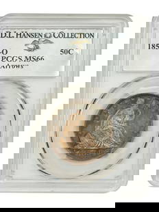1854-O 50C Liberty Seated Half Dollar MS66 PCGS With Arrows Gem: 1854-O 50C Liberty Seated Half Dollar MS66 PCGS With Arrows Gem This 1854-O 50C Liberty Seated Half Dollar is a stunning gem example graded MS66 by PCGS. With a certification number of 28748367, this