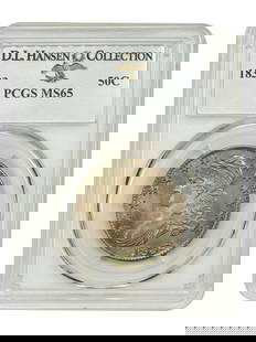 1833 Capped Bust Half Dollar 50C PCGS MS65 D.L. Hansen Unique Gem: 1833 Capped Bust Half Dollar 50C PCGS MS65 D.L. Hansen Unique Gem This exceptional 1833 Capped Bust Half Dollar is certified by PCGS with a grade of MS65, indicating its uncirculated condition. The co