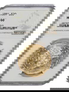 1881 NGC MS60 Liberty Head $20 Gold Coin Rare Double Eagle: 1881 NGC MS60 Liberty Head $20 Gold Coin Rare Double Eagle This 1881 Liberty Head $20 gold coin is a rare double eagle, certified by NGC with a certification number of 6823070010. It is graded MS60 an