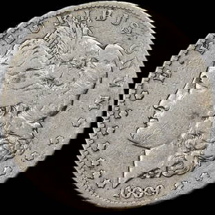1889-CC Morgan Silver Dollar Key Date Silver Coin: 1889-CC Morgan Silver Dollar Key Date Silver Coin This 1889-CC Morgan Silver Dollar is a key date coin with nice eye appeal and a strong strike. It features a composition of silver and was minted in C