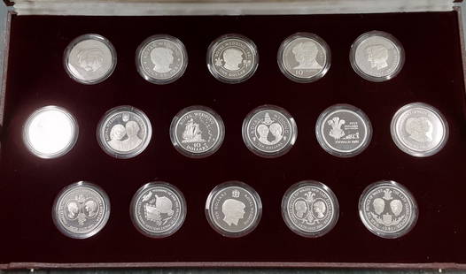 1981 Royal Marriage Commemorative 16 Coin Sterling Silver Set: 1981 Royal Marriage Commemorative 16 Coin Sterling Silver Set Celebrate a piece of history with this 1981 Royal Marriage 16 Sterling Silver Proof Coin Commemorative Set. This exquisite set features va