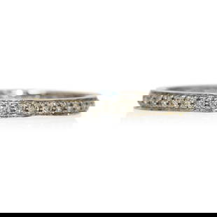14K White Gold Diamond Eternity Band 0.50ct SI J-K Color Size 8: 14K White Gold Diamond Eternity Band 0.50ct SI J-K Color Size 8 This elegant 14K white gold diamond eternity band features a stunning array of round brilliant cut diamonds totaling 0.50 carats, showca