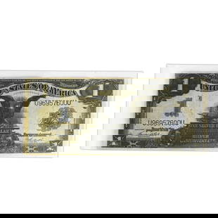 1899 $1 Large Black Eagle Silver Certificate S/N U96957600U FR 233: 1899 $1 Large Black Eagle Silver Certificate S/N U96957600U FR 233 This 1899 $1 Large Size Black Eagle Silver Certificate features a striking design and is a notable piece of currency history. Serial