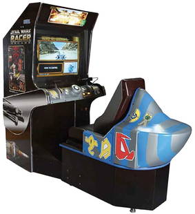 SEGA Star Wars Pod Racer Arcade Machine 2000 Family Fun Experience: SEGA Star Wars Pod Racer Arcade Machine 2000 Family Fun Experience Experience the thrill of the galaxy with the Star Wars Pod Racer Arcade Machine by SEGA, released in 2000. This arcade machine is in