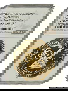 2009 2.5oz Gold Humbert Commemorative Restrike NGC PR69DCAM California Gold: 2009 2.5oz Gold Humbert Commemorative Restrike NGC PR69DCAM California Gold This stunning 2009 2.5 oz. Gold Humbert Commemorative Restrike is a remarkable piece of California Gold history. Certified b