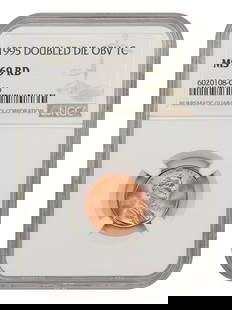 1995 Lincoln Cent NGC MS69RD Doubled Die Obverse Ultra Gem: 1995 Lincoln Cent NGC MS69RD Doubled Die Obverse Ultra Gem This 1995 Lincoln Cent is graded NGC MS69RD, signifying it as an uncirculated ultra gem. It features a stunning doubled die obverse with stro