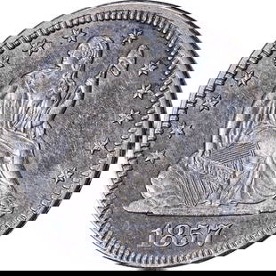 1857-O Seated Liberty Quarter Silver Choice AU/BU Great Eye Appeal: 1857-O Seated Liberty Quarter Silver Choice AU/BU Great Eye Appeal This 1857-O Seated Liberty Quarter, featuring a strong strike and great eye appeal, is a remarkable piece for any coin collector. It