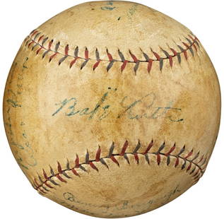 1923 New York Yankees Team Signed Baseball Babe Ruth Beckett Authenticated: 1923 New York Yankees Team Signed Baseball Babe Ruth Beckett Authenticated Celebrate a historic moment in baseball history with this 1923 New York Yankees Team Signed Baseball, featuring the legendary