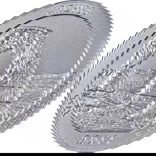 2014-P Arches National Park 5 Oz Silver Coin NGC SP70: 2014-P Arches National Park 5 Oz Silver Coin NGC SP70 This 2014-P Arches National Park America the Beautiful (ATB) 5 Ounce Silver coin is a stunning collectible. Graded SP70 by NGC, it showcases the h
