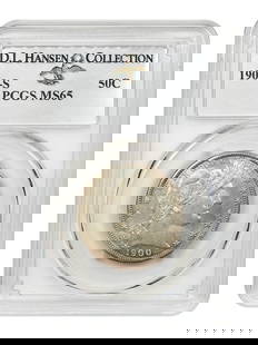 1900-S Barber Half Dollar 50c PCGS MS65 Gem Quality: 1900-S Barber Half Dollar 50c PCGS MS65 Gem Quality This 1900-S 50c Barber Half Dollar, certified by PCGS with a grade of MS65, showcases outstanding gem quality and is a notable addition for collecto