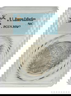 1814 Capped Bust Half Dollar 50C PCGS MS62 Gold Toned: 1814 Capped Bust Half Dollar 50C PCGS MS62 Gold Toned This 1814 Capped Bust Half Dollar is graded MS62 by PCGS, ensuring its status as an uncirculated coin. The piece showcases a gentle golden tone, w