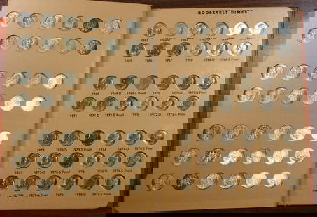 1946-1988 Roosevelt Dime Coin Collection BU Proof Silver Set: 1946-1988 Roosevelt Dime Coin Collection BU Proof Silver Set This collection features Roosevelt Dimes minted from 1946 to 1988, including both Business Uncirculated (BU) and Proof versions. The coins