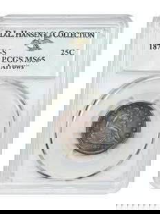 1873-S 25C Liberty Seated Quarter PCGS MS65 Uncirculated Gem: 1873-S 25C Liberty Seated Quarter PCGS MS65 Uncirculated Gem This 1873-S 25C Liberty Seated Quarter, certified by PCGS with a grade of MS65, is a stunning uncirculated example from the San Francisco M