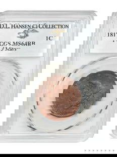 1817 Coronet Head Cent 1C PCGS MS64RB D.L. Hansen: 1817 Coronet Head Cent 1C PCGS MS64RB D.L. Hansen This 1817 Coronet Head Cent, graded MS64RB by PCGS (Certification Number: 25247401), presents a rare opportunity for collectors. The coin is in uncirc