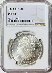 1878 P Morgan Silver Dollar NGC MS-65 Uncirculated Premium Quality: 1878 P Morgan Silver Dollar NGC MS-65 Uncirculated Premium Quality This stunning 1878 P Morgan Silver Dollar is certified by NGC with a remarkable grade of MS-65, reflecting its uncirculated condition