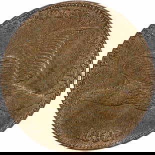 1858 Flying Eagle Cent AU Large Letters Uncertified Coin: 1858 Flying Eagle Cent AU Large Letters Uncertified Coin This 1858 Flying Eagle Cent features large letters and is graded as AU (About Uncirculated). Minted in Philadelphia, this coin showcases the ic