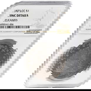 1873-CC Seated Liberty Dollar NGC UNC Details Rare Coin: 1873-CC Seated Liberty Dollar NGC UNC Details Rare Coin This 1873-CC $1 Seated Liberty Dollar is an exceptional example of a rare coin, certified by NGC with UNC details. Struck at the Carson City Min