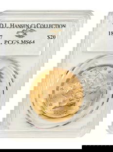 1897 $20 Liberty Head Gold Coin PCGS MS64 Certification 45944768: 1897 $20 Liberty Head Gold Coin PCGS MS64 Certification 45944768 This 1897 $20 Liberty Head Gold Coin is a stunning example of numismatic artistry, graded MS64 by PCGS (Certification Number: 45944768)
