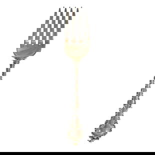 Gorham English Gadroon Sterling Silver Serving Fork 8 Inches: Gorham English Gadroon Sterling Silver Serving Fork 8 Inches This English Gadroon Serving Fork by Gorham is a stunning piece of vintage flatware. Crafted from sterling silver, this fork measures 8 inc