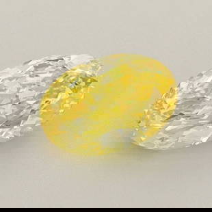 Loose Diamond - OVAL 0.7ct Fancy Vivid Yellow VVS2: Loose Diamond - OVAL 0.7ct Fancy Vivid Yellow VVS2 Source: This is a real non-mined Diamond that has been grown in a lab Shape: OVAL Carats: 0.7 Color: Fancy Vivid Yellow Certification: IGI Video: