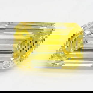 Loose Diamond - EMERALD 0.8ct Fancy Vivid Yellow VVS1: Loose Diamond - EMERALD 0.8ct Fancy Vivid Yellow VVS1 Source: This is a real non-mined Diamond that has been grown in a lab Shape: EMERALD Carats: 0.8 Color: Fancy Vivid Yellow Certification: IGI Vide