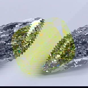 Loose Diamond - CUSHION MODIFIED 5.02ct Fancy Vivid Green VS1: Loose Diamond - CUSHION MODIFIED 5.02ct Fancy Vivid Green VS1 Source: This is a real non-mined Diamond that has been grown in a lab Shape: CUSHION MODIFIED Carats: 5.02 Color: Fancy Vivid Green Certif